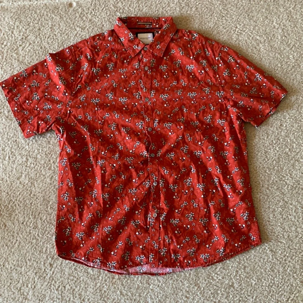 Denim & Flower Dress Shirt - Picture 1 of 4